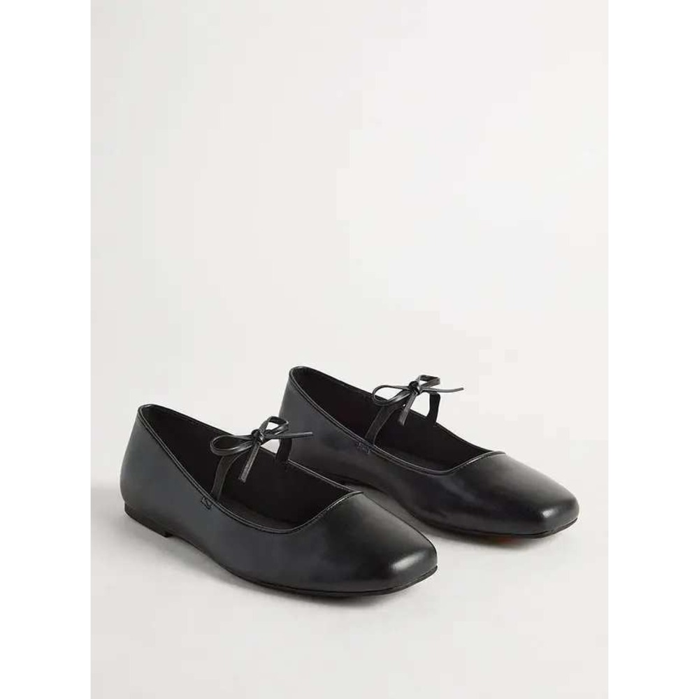 Torrid Womens Bow Strap Flat Size 9.5WW Black Square Toe Ballet Shoes Gothic NWT